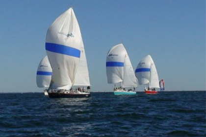 Sailing Weathers Storm During Competition At Great Herring Pond Open
