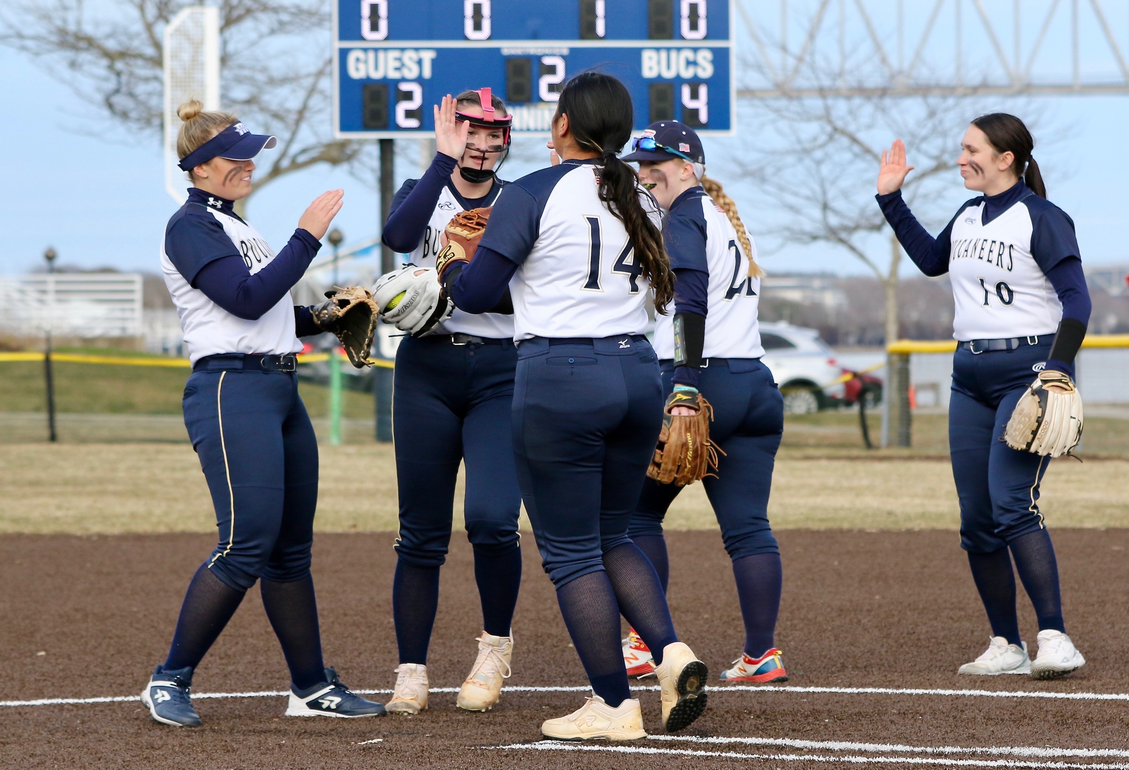 Softball Win Streak Ends at Eight in Split with Curry