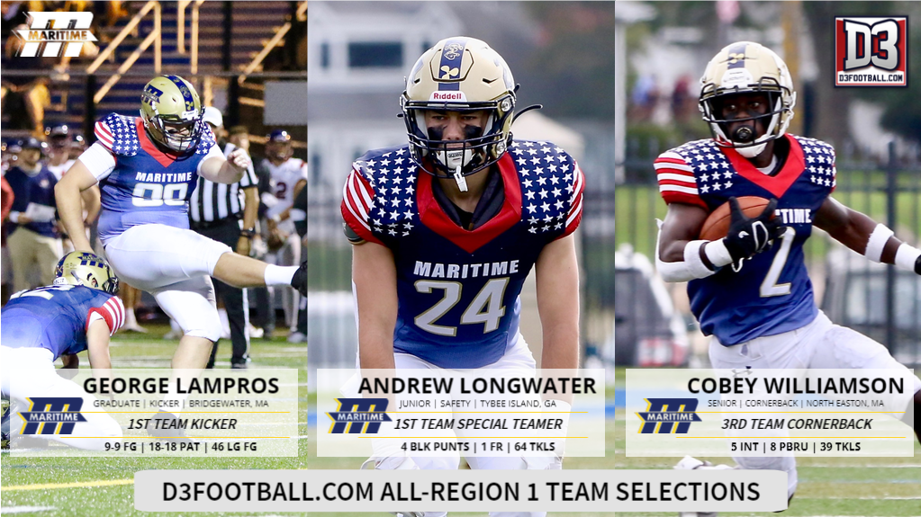 Lampros, Longwater and Williamson Selected to D3Football.com All-Region Team