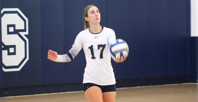 Klangos Notches 25 Kills, 18 Digs As Volleyball Sweeps Non-League Doubleheader From Pine Manor