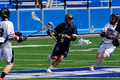 Burke Nets Four Goals And Five Points, Hitchings Makes 19 Saves As Men's Lacrosse Drops 14-9 Pilgrim League Decision To Wheaton In Home Finale