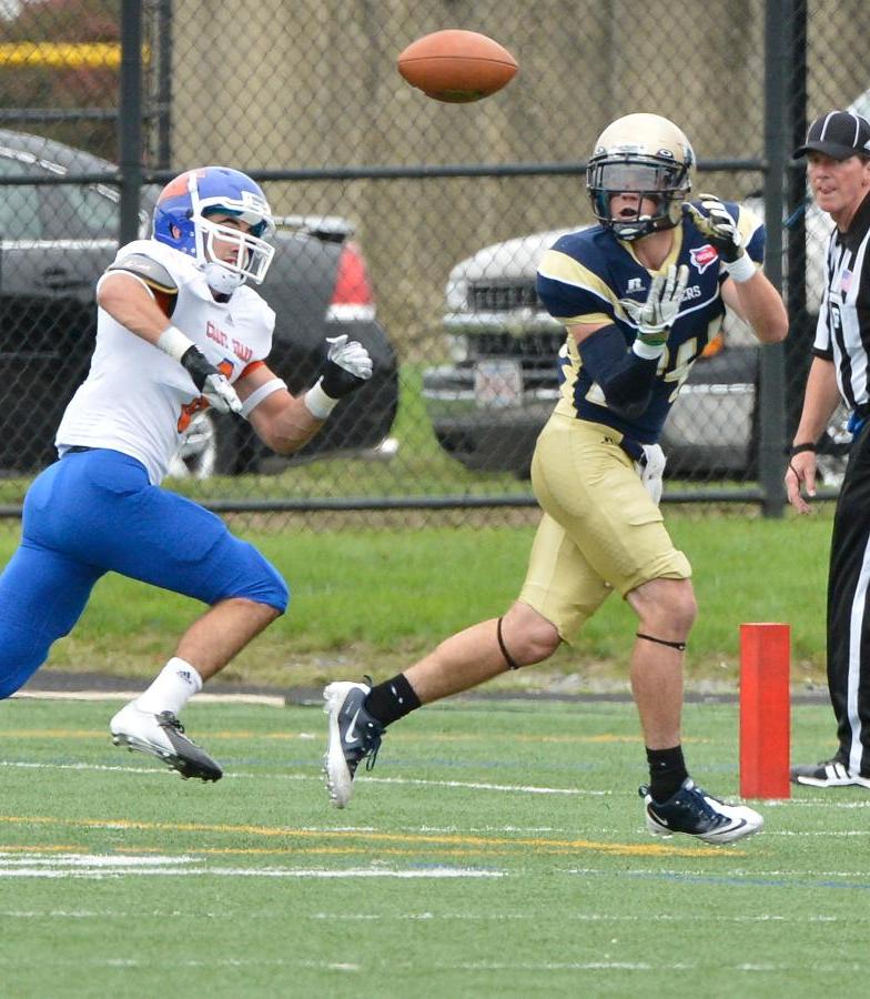 Quincy Patriot Ledger:  "South Shore Players Bring Massachusetts Maritime Football Team To Full Steam"