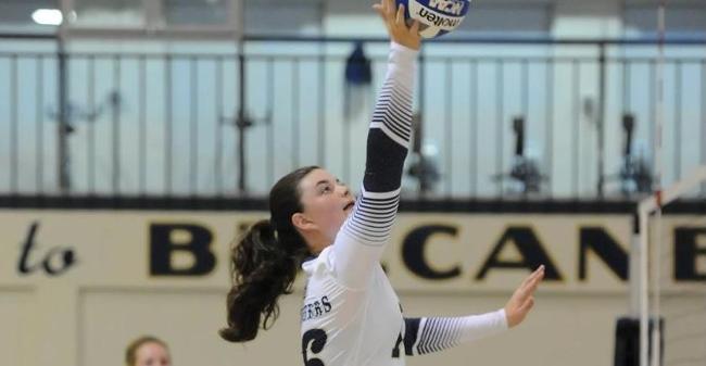 Roy Notches 15 Kills As Volleyball Matches School Single-Season Win Mark With 3-2 Victory At Dean